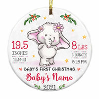 Personalized Baby First Christmas Elephant Circle Ornament NB154 24O57 thumb 1