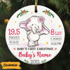 Personalized Baby First Christmas Elephant Circle Ornament NB154 24O57 thumb 1