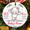 Personalized Baby First Christmas Elephant Circle Ornament NB154 24O57 thumb 1