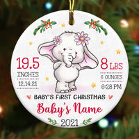 Personalized Baby First Christmas Elephant Circle Ornament NB154 24O57 thumb 1
