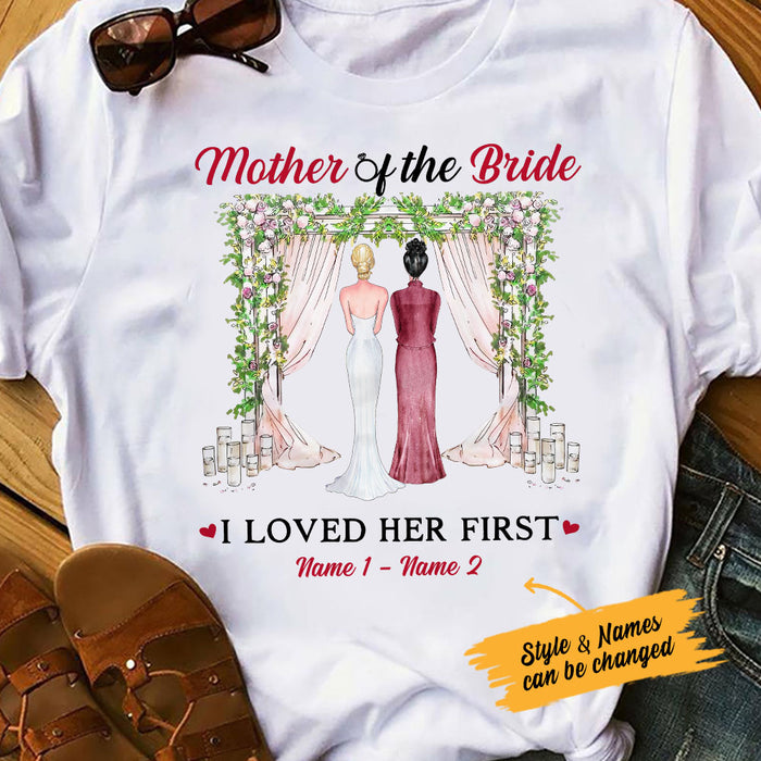 Personalized Mother Of Bride Love Her First T Shirt FB222 65O53 1