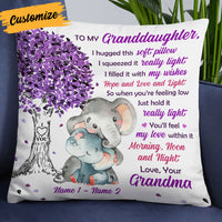 Personalized Granddaughter Hug This Elephant Pillow NB155 81O32 thumb 1