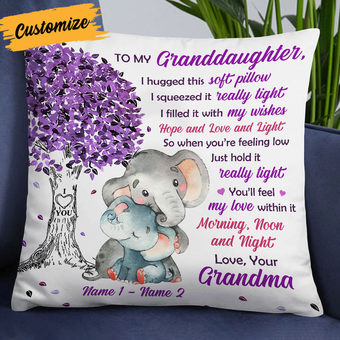 Personalized Granddaughter Hug This Elephant Pillow NB155 81O32 - Famvibe