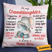 Personalized Mom Grandma Daughter Granddaughter Son Grandson Elephant Pillow NB157 81O32 thumb 1