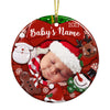 Personalized Baby First Christmas Photo Circle Ornament NB175 24O36 1