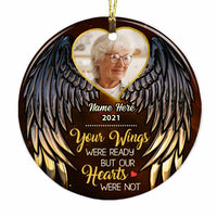 Personalized Memo Wings Photo Circle Ornament NB174 24O34 thumb 1