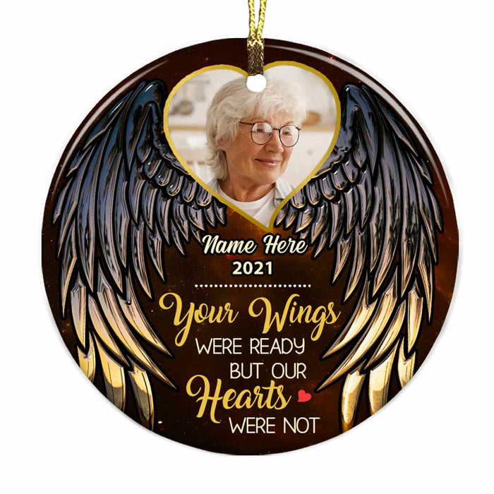 Personalized Memo Wings Photo Circle Ornament NB174 24O34 1