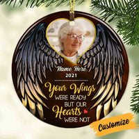 Personalized Memo Wings Photo Circle Ornament NB174 24O34 thumb 1