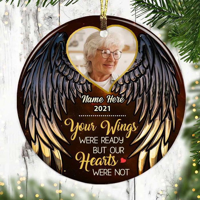 Personalized Memo Wings Photo Circle Ornament NB174 24O34 1
