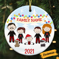 Personalized Family Christmas Circle Ornament NB172 87O53 thumb 1