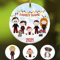 Personalized Family Christmas Circle Ornament NB172 87O53 thumb 1