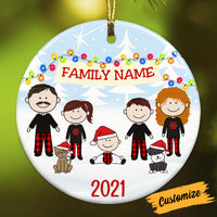 Personalized Family Christmas Circle Ornament NB172 87O53 thumb 1