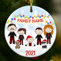 Personalized Family Christmas Circle Ornament NB172 87O53 thumb 1