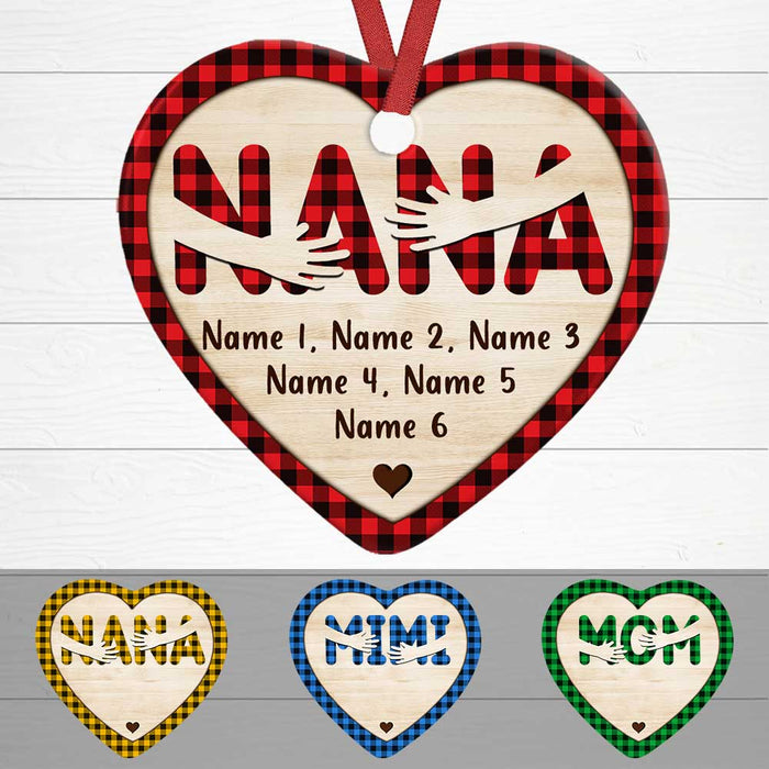 Personalized Mom Grandma Hug Heart Ornament NB172 95O47 1