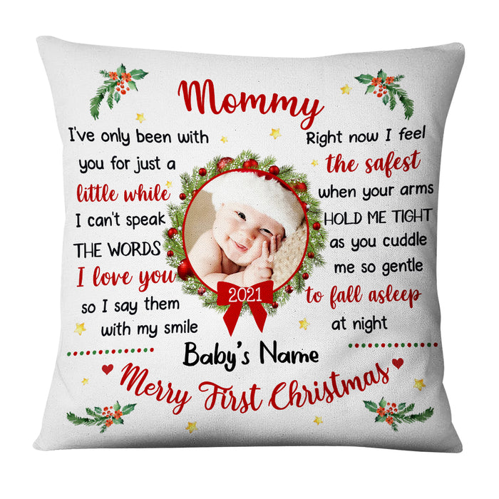 Personalized Christmas Baby Photo Pillow NB171 26O36 1