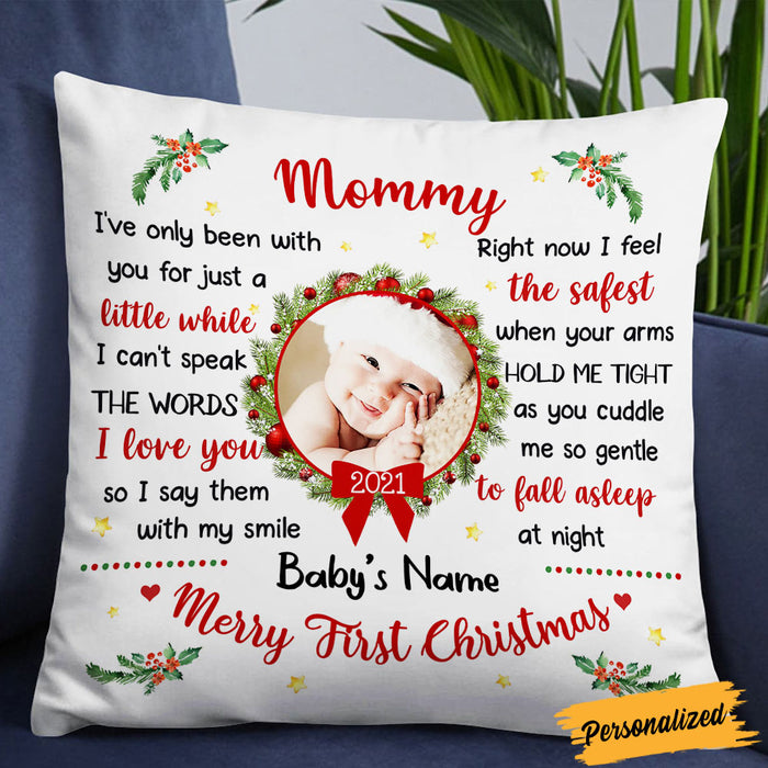 Personalized Christmas Baby Photo Pillow NB171 26O36 1