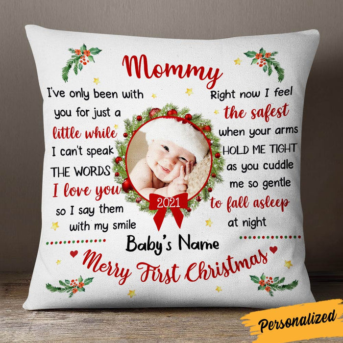 Personalized Christmas Baby Photo Pillow NB171 26O36 1