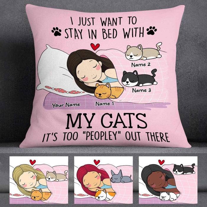 Personalized Cat Peopley Out There Pillow NB171 30O58 1