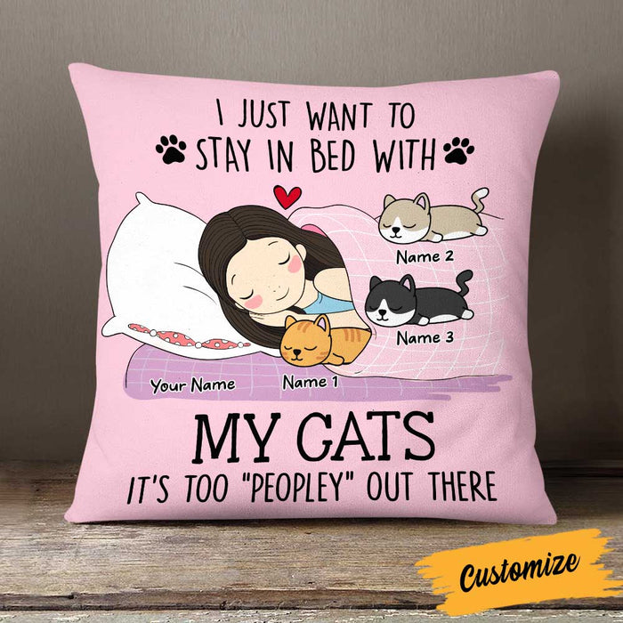 Personalized Cat Peopley Out There Pillow NB171 30O58 1
