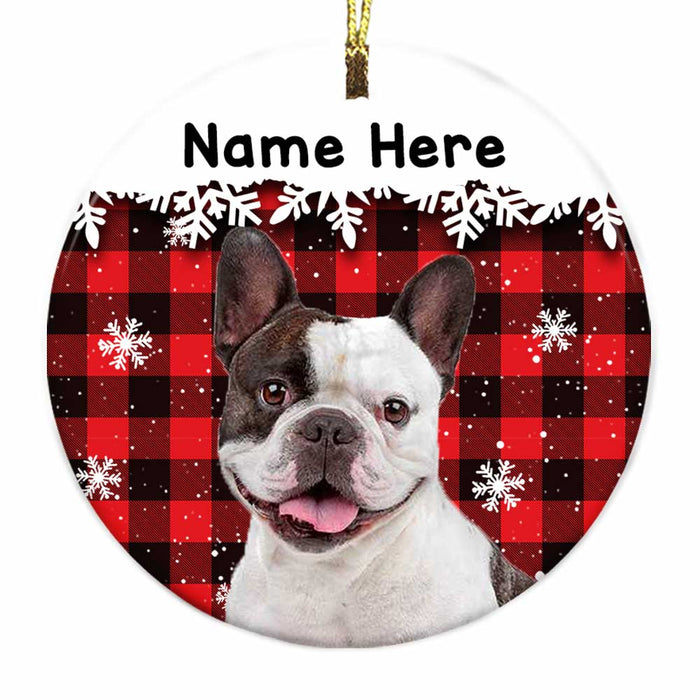 Personalized Dog Christmas Circle Ornament NB13 30O58 1