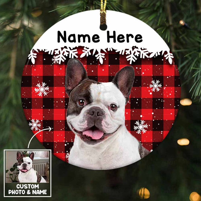 Personalized Dog Christmas Circle Ornament NB13 30O58 1