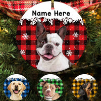 Personalized Dog Christmas Circle Ornament NB13 30O58 thumb 1