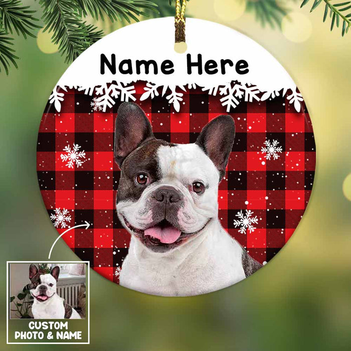 Personalized Dog Christmas Circle Ornament NB13 30O58 1