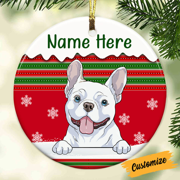 Personalized Dog Christmas Circle Ornament OB71 24O53 1