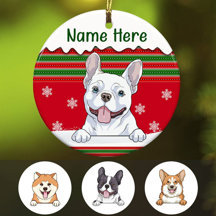 Personalized Dog Christmas Circle Ornament OB71 24O53 1