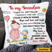 Personalized Grandma Granddaughter Grandson Pillow NB183 85O47 thumb 1
