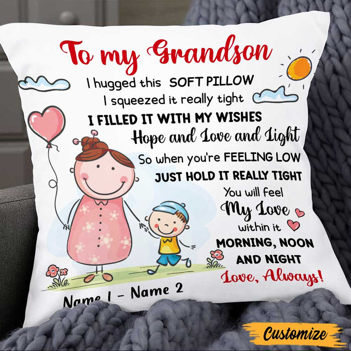 Personalized Grandma Granddaughter Grandson Pillow NB183 85O47 1