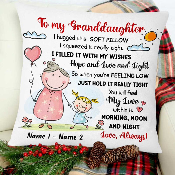 Personalized Grandma Granddaughter Grandson Pillow NB183 85O47 1