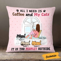 Personalized Cat Peopley Outside Pillow NB191 30O58 thumb 1