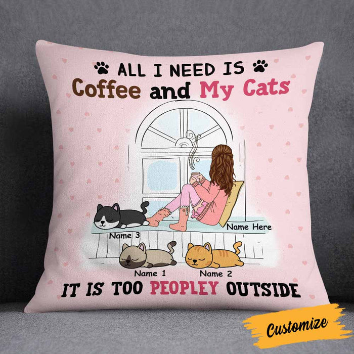 Personalized Cat Peopley Outside Pillow NB191 30O58 1