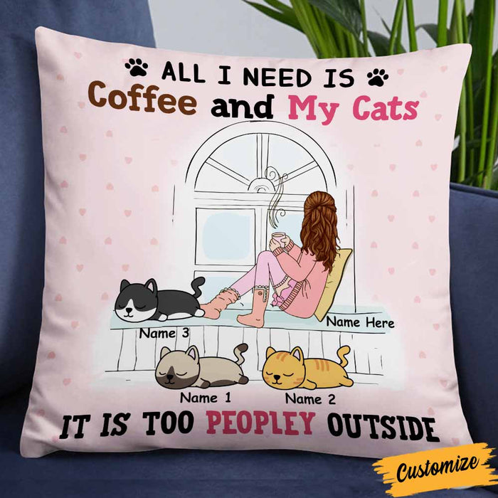 Personalized Cat Peopley Outside Pillow NB191 30O58 1