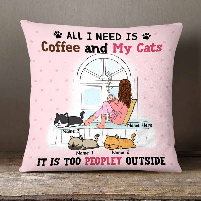 Personalized Cat Peopley Outside Pillow NB191 30O58 1