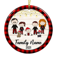 Personalized Family Christmas Circle Ornament NB181 87O53 thumb 1