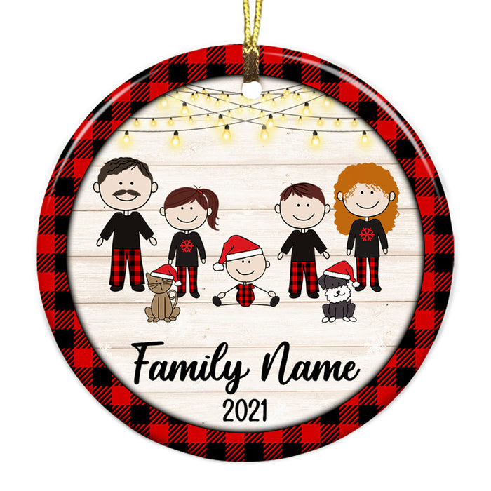Personalized Family Christmas Circle Ornament NB181 87O53 1