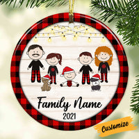 Personalized Family Christmas Circle Ornament NB181 87O53 thumb 1