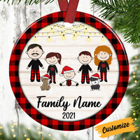 Personalized Family Christmas Circle Ornament NB181 87O53 thumb 1
