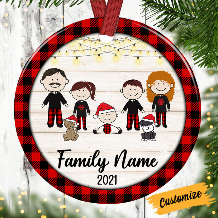 Personalized Family Christmas Circle Ornament NB181 87O53 1