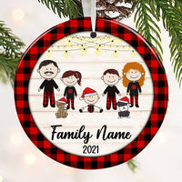 Personalized Family Christmas Circle Ornament NB181 87O53 thumb 1