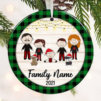 Personalized Family Christmas Circle Ornament NB181 87O53 thumb 1