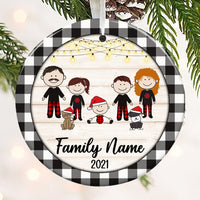 Personalized Family Christmas Circle Ornament NB181 87O53 thumb 1