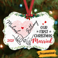 Personalized Our First Christmas Married Couple Benelux Ornament NB181 23O36 thumb 1