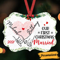 Personalized Our First Christmas Married Couple Benelux Ornament NB181 23O36 thumb 1