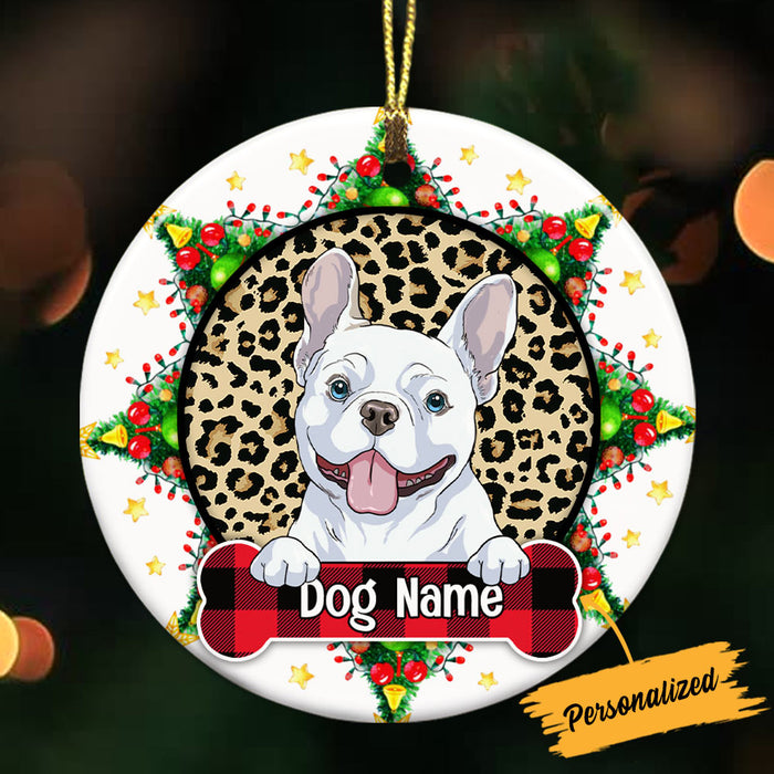 Personalized Christmas Dog Circle Ornament NB191 23O36 1