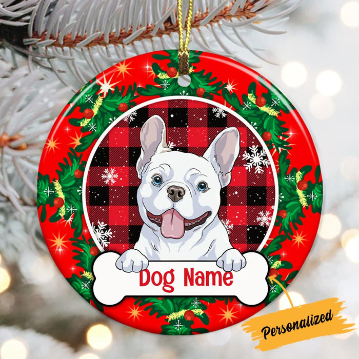 Personalized Christmas Dog Circle Ornament NB191 23O36 1