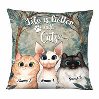 Personalized Life Is Better With Cat Pillow NB192 30O58 thumb 1