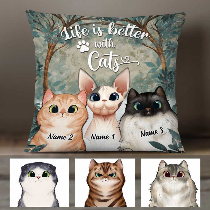 Personalized Life Is Better With Cat Pillow NB192 30O58 1